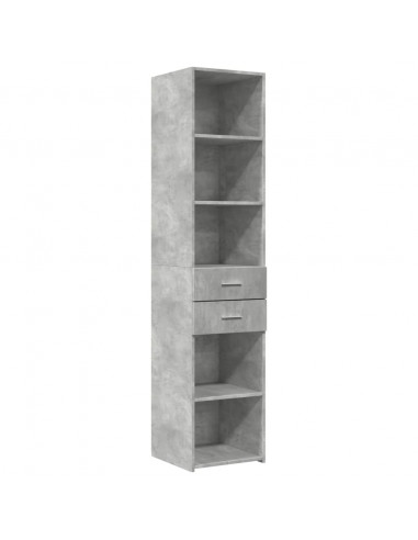 Credenza Grigio Cemento 40x42,5x185 cm in Legno Multistrato