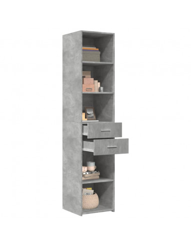 Credenza Grigio Cemento 40x42,5x185 cm in Legno Multistrato