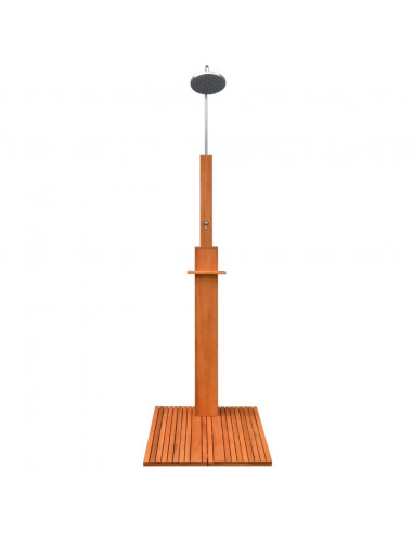 Doccia da Esterno in Legno di Eucalipto e Acciaio