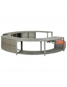 Bordo per Vasca da Spa in Polyrattan Grigio 2