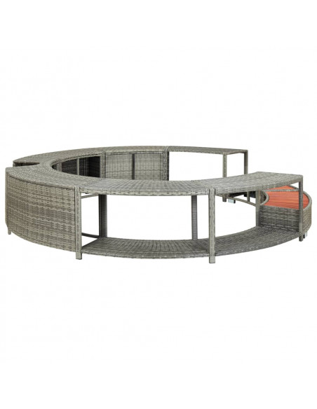 Bordo per Vasca da Spa in Polyrattan Grigio