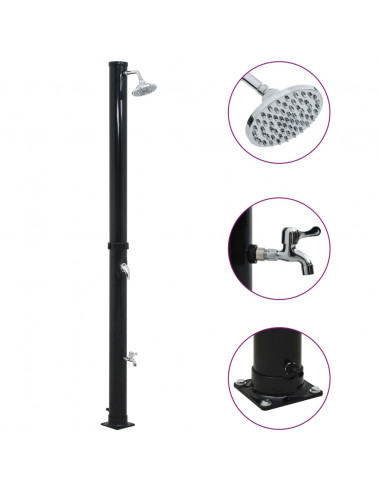 Doccia ad Energia Solare Nera 220 cm 20 L