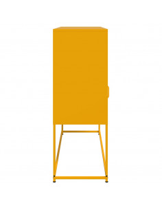 Credenza Giallo Senape 100,5x39x107cm Acciaio Laminato Freddo 2