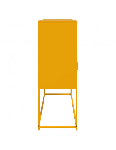 Credenza Giallo Senape 100,5x39x107cm Acciaio Laminato Freddo