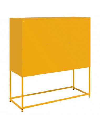 Credenza Giallo Senape 100,5x39x107cm Acciaio Laminato Freddo