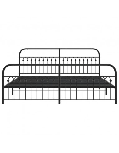 Giroletto con Testiera e Pediera Metallo Nero 193x203 cm