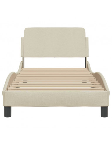 Giroletto con Testiera Crema 90x190 cm in Tessuto