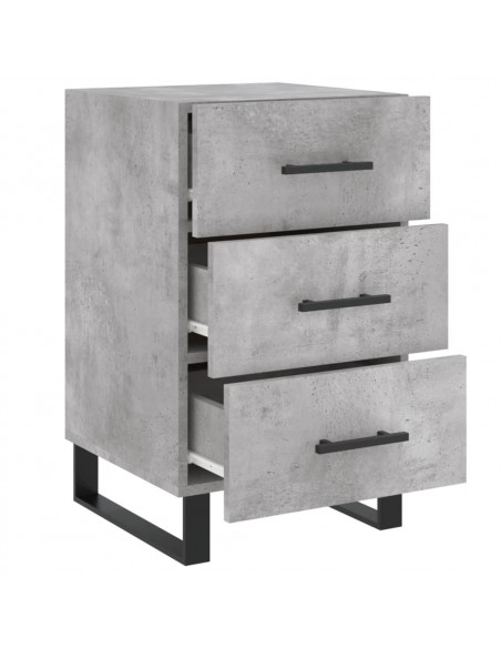 Comodino Grigio Cemento 40x40x66 cm in Legno Multistrato