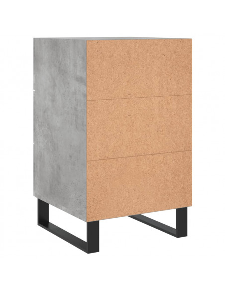 Comodino Grigio Cemento 40x40x66 cm in Legno Multistrato