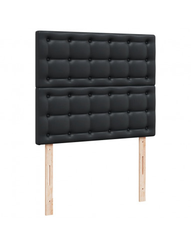 Giroletto a Molle con Materasso Nero 120x200 cm in Similpelle