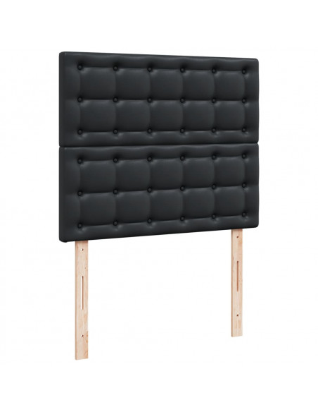 Giroletto a Molle con Materasso Nero 120x200 cm in Similpelle