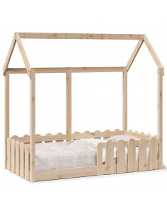 Giroletto Casetta per Bambini 70x140 cm Legno Massello di Pino 2