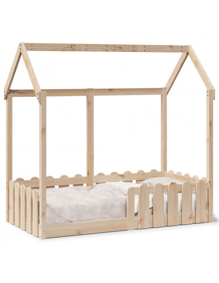 Giroletto Casetta per Bambini 70x140 cm Legno Massello di Pino