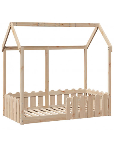 Giroletto Casetta per Bambini 70x140 cm Legno Massello di Pino