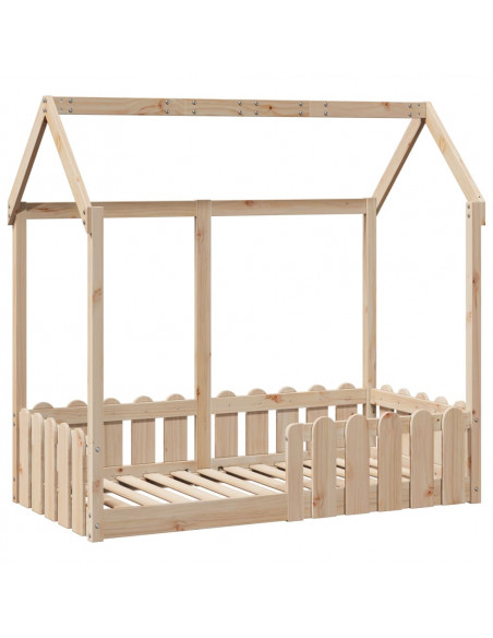 Giroletto Casetta per Bambini 70x140 cm Legno Massello di Pino