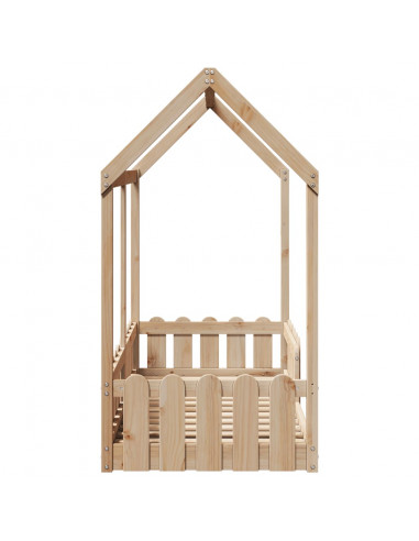 Giroletto Casetta per Bambini 70x140 cm Legno Massello di Pino