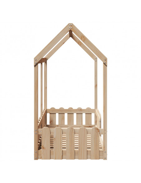 Giroletto Casetta per Bambini 70x140 cm Legno Massello di Pino