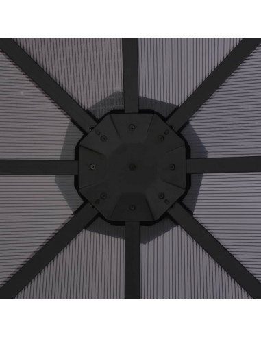 Gazebo con Tende in Alluminio 3x3 m Nero