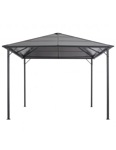 Gazebo con Tettuccio in Alluminio 3x3 m Nero