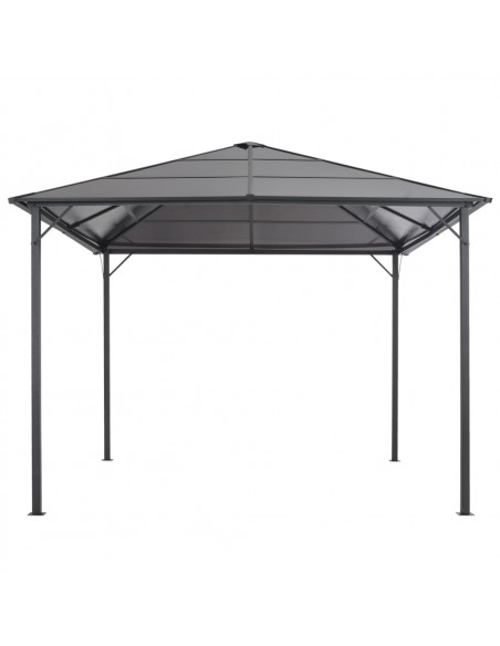 Gazebo con Tettuccio in Alluminio 3x3 m Nero