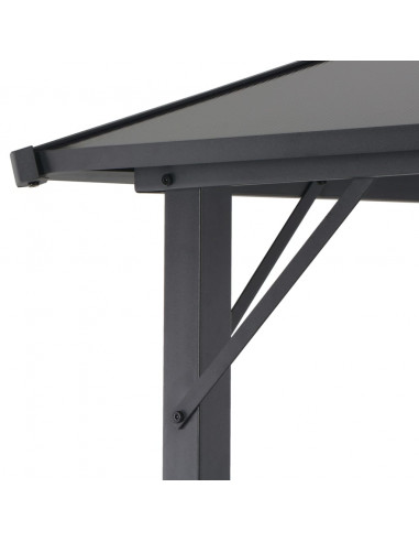 Gazebo con Tettuccio in Alluminio 3x3 m Nero