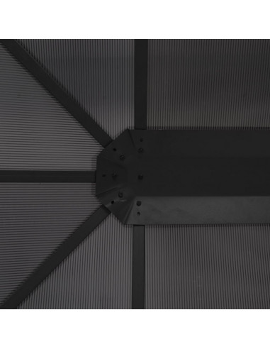 Gazebo con Tende in Alluminio 4x3x2,6 m Nero