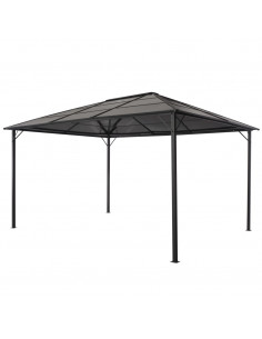 Gazebo con Tetto in Alluminio 4x3x2,6 m Nero 2