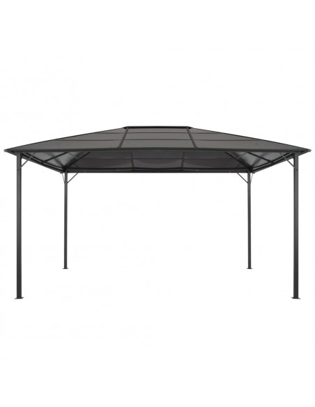 Gazebo con Tetto in Alluminio 4x3x2,6 m Nero