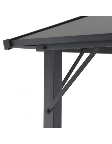 Gazebo con Tetto in Alluminio 4x3x2,6 m Nero