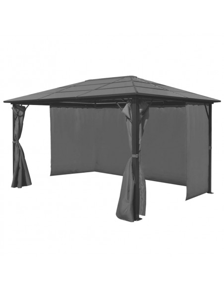 Gazebo con Tenda Antracite in Alluminio 400x300 cm