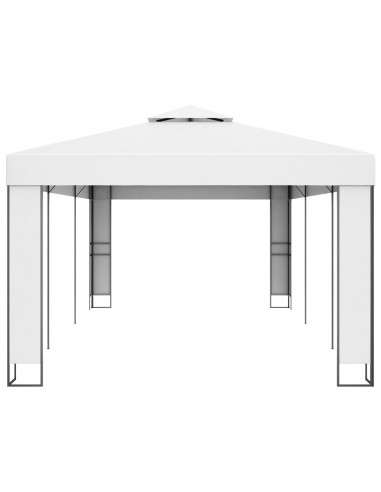 Gazebo con Tetto Doppio 3x6 m Bianco