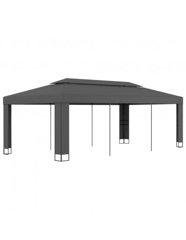 Gazebo con Tetto Doppio 3x6 m Antracite