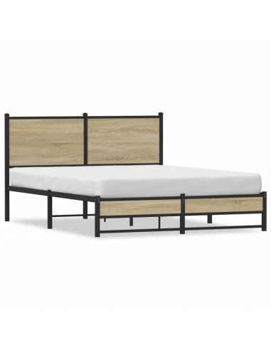 Giroletto con Testiera in Metallo Rovere Sonoma 137x190 cm