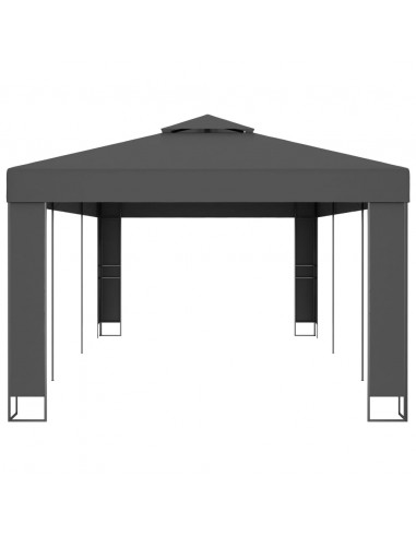 Gazebo con Tetto Doppio 3x6 m Antracite