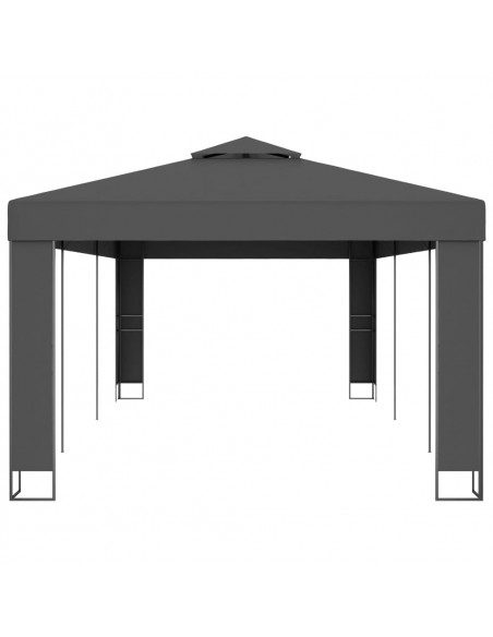 Gazebo con Tetto Doppio 3x6 m Antracite