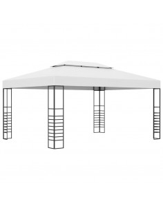 Gazebo da Giardino in Acciaio Verniciato 4x3x2,7 m Bianco 2