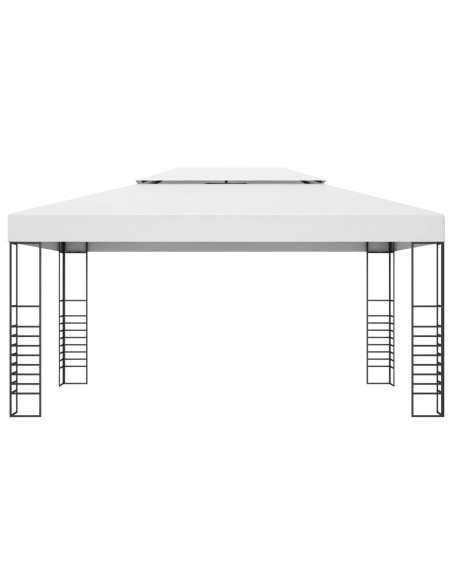 Gazebo da Giardino in Acciaio Verniciato 4x3x2,7 m Bianco