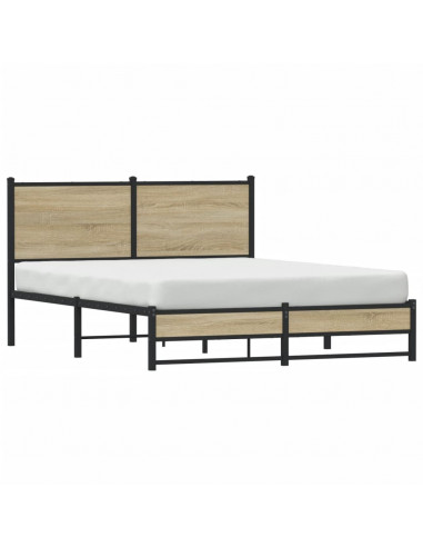 Giroletto con Testiera in Metallo Rovere Sonoma 137x190 cm