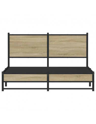 Giroletto con Testiera in Metallo Rovere Sonoma 137x190 cm