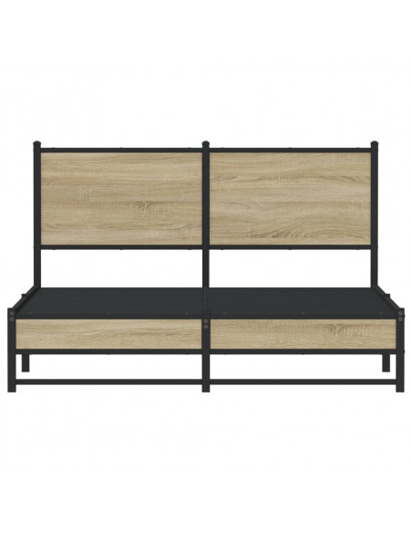 Giroletto con Testiera in Metallo Rovere Sonoma 137x190 cm