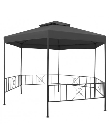 Gazebo da Giardino 323x275x265 cm Antracite