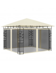 Gazebo con Zanzariera 3x3x2,73 m Crema 180 g/m² 2