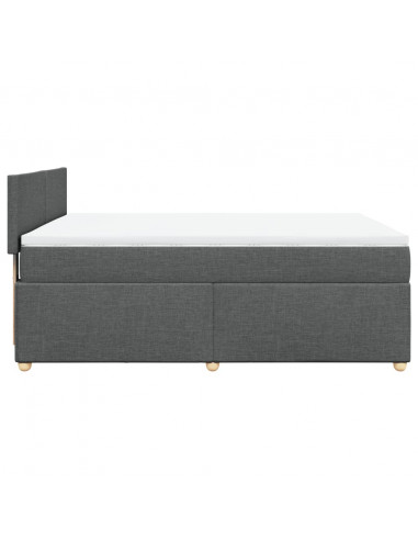 Giroletto a Molle con Materasso Grigio Scuro 160x200 cm Tessuto