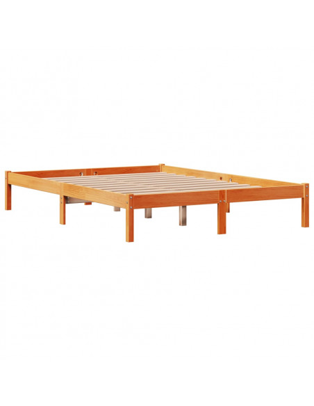 Giroletto con Testiera Marrone Cera 150x200 cm Massello Pino