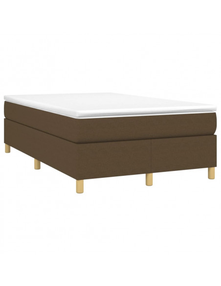 Giroletto a Molle con Materasso Marrone Scuro 120x190cm Tessuto