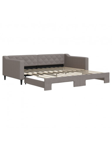 Divano Letto con Letto Estraibile Tortora 100x200 cm in Tessuto