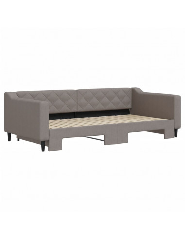 Divano Letto con Letto Estraibile Tortora 100x200 cm in Tessuto