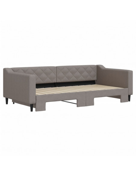 Divano Letto con Letto Estraibile Tortora 100x200 cm in Tessuto