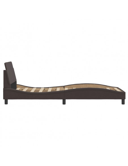 Giroletto con Testiera Marrone Scuro 90x200 cm in Tessuto