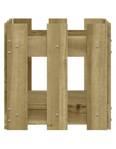 Fioriera Giardino a Recinzione 30x30x30Pino Massello Impregnato